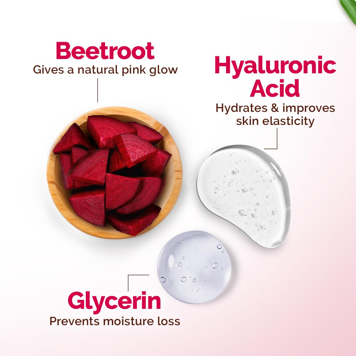Mamaearth - Beetroot Hydraful Light Moisturizing Cream with Beetroot & Hyaluronic Acid for Hydrated Pink Glow 50g