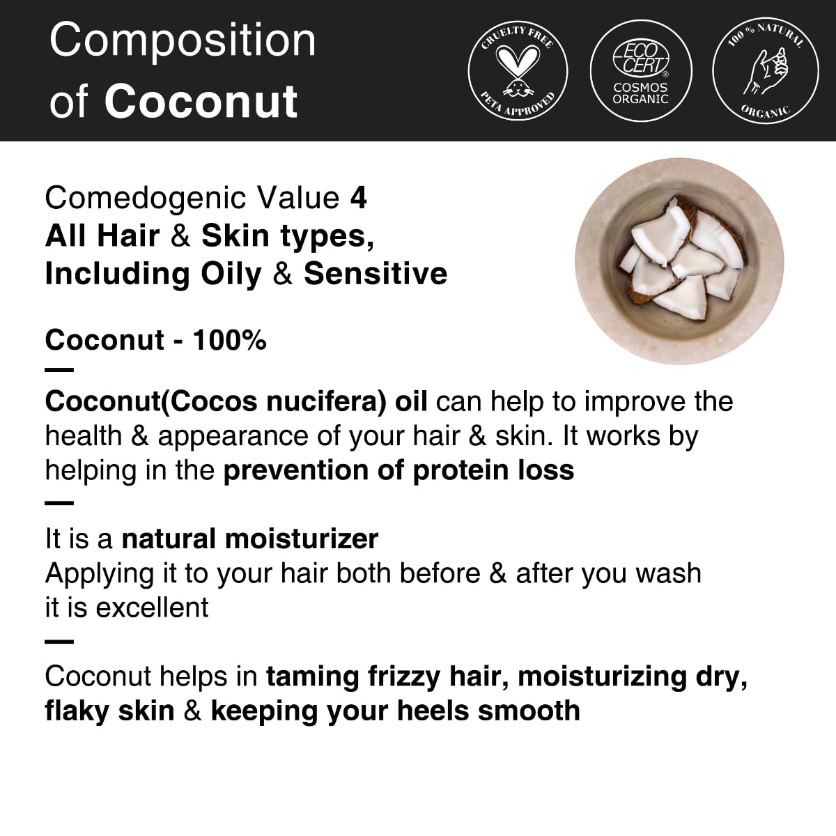 SoulFlower - Pure & Natural Virgin Coconut Oil Clinically proven for Hair Growth 225ml