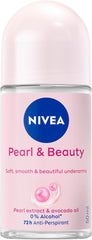 Nivea - Pearl and Beauty Roll-On Deodorant 50ml | Anti-Perspirant Deodorant for Women | 48-hour Protection from Sweat & Body Odour | With Black Pearl Extracts | Long-Lasting Fragrance