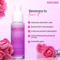 Suroskie - Rose Instant Glow Enzyme Scrub | Smoothen, Exfoliate & Brightens | 50ml