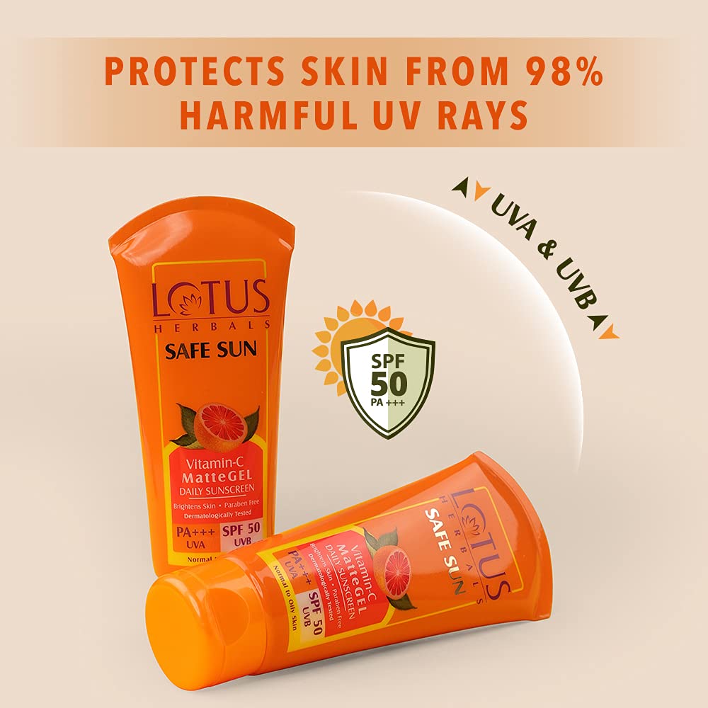 Lotus Herbals Safe Sun Vitamin C Matte GEL SPF50 Daily Sunscreen - 100 g