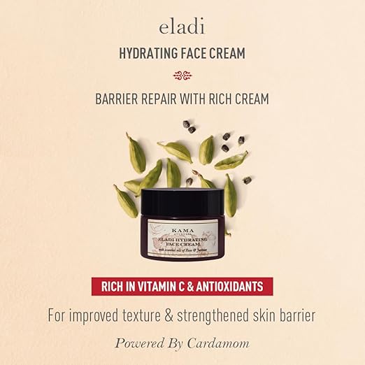 Kama Ayurveda - Eladi Hydrating Face Cream | Enriched With Vitamin C & E | Barrier Repair 50g