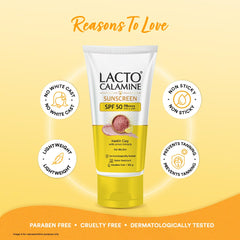 Lacto Calamine - Sunscreen SPF 50 PA ++++ UVA-UVB  Kaolin Clay with Lemon Extracts for Oily Skin 100g