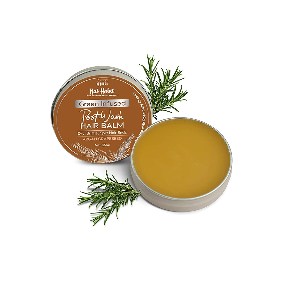 Nat Habit - Green Infused Post-Wash Hair Balm Argan Grapeseed 25ml