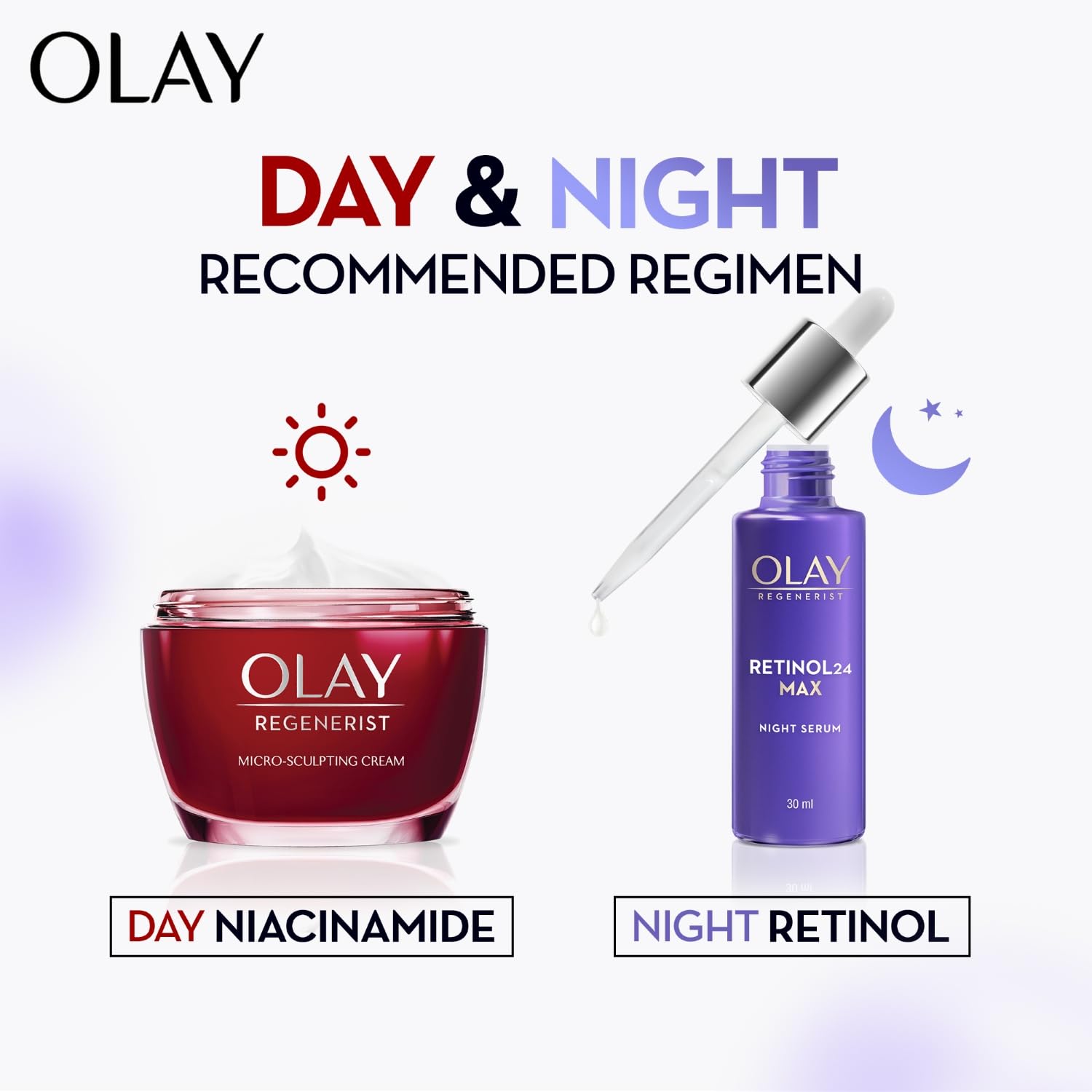 Olay Retinol 24 Max Night Serum, Visibly Reduces Fine Lines in 7 Nights, No Redness, Fragrance Free 30ml