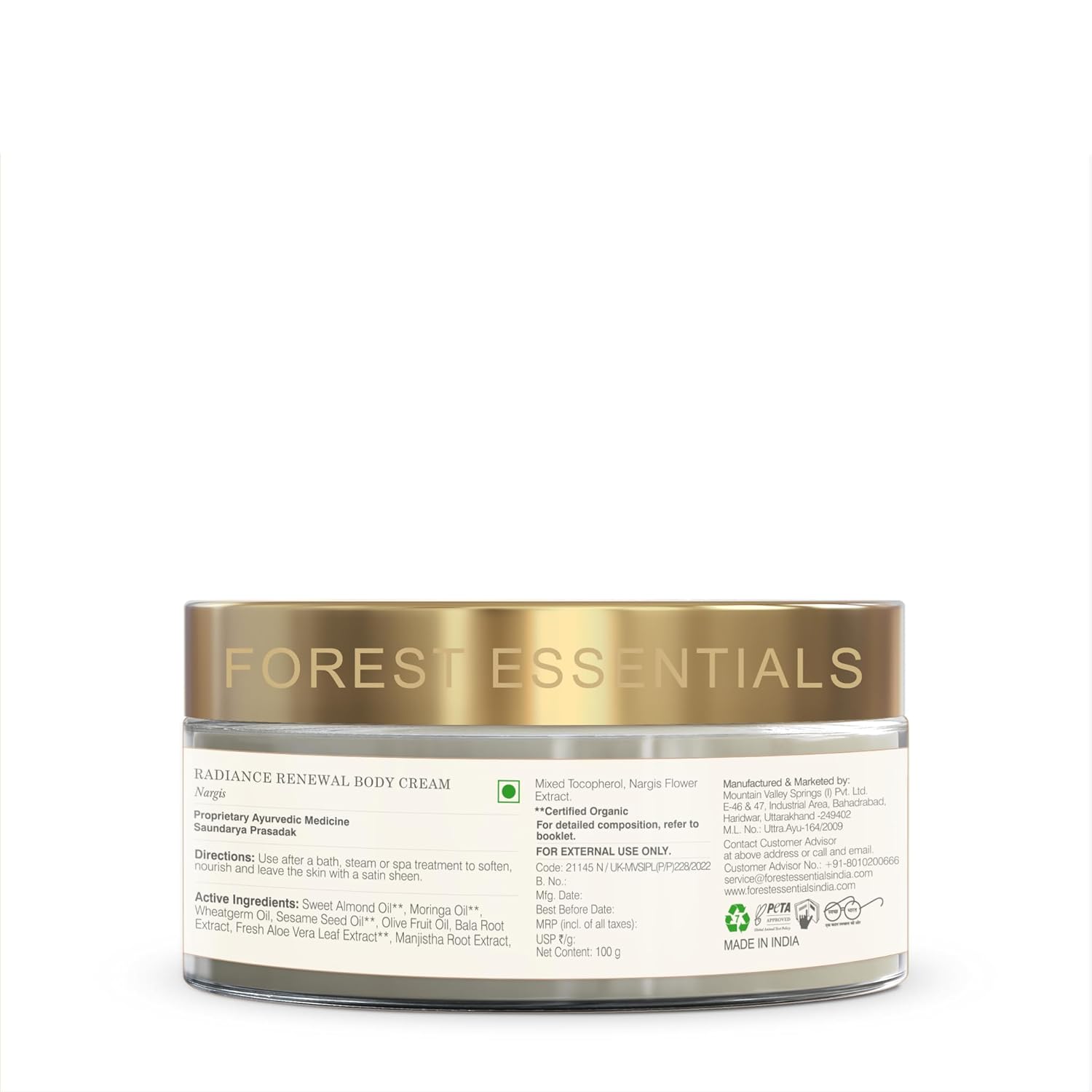 Forest Essentials - Radiance Renewal Body Cream Nargis 100g