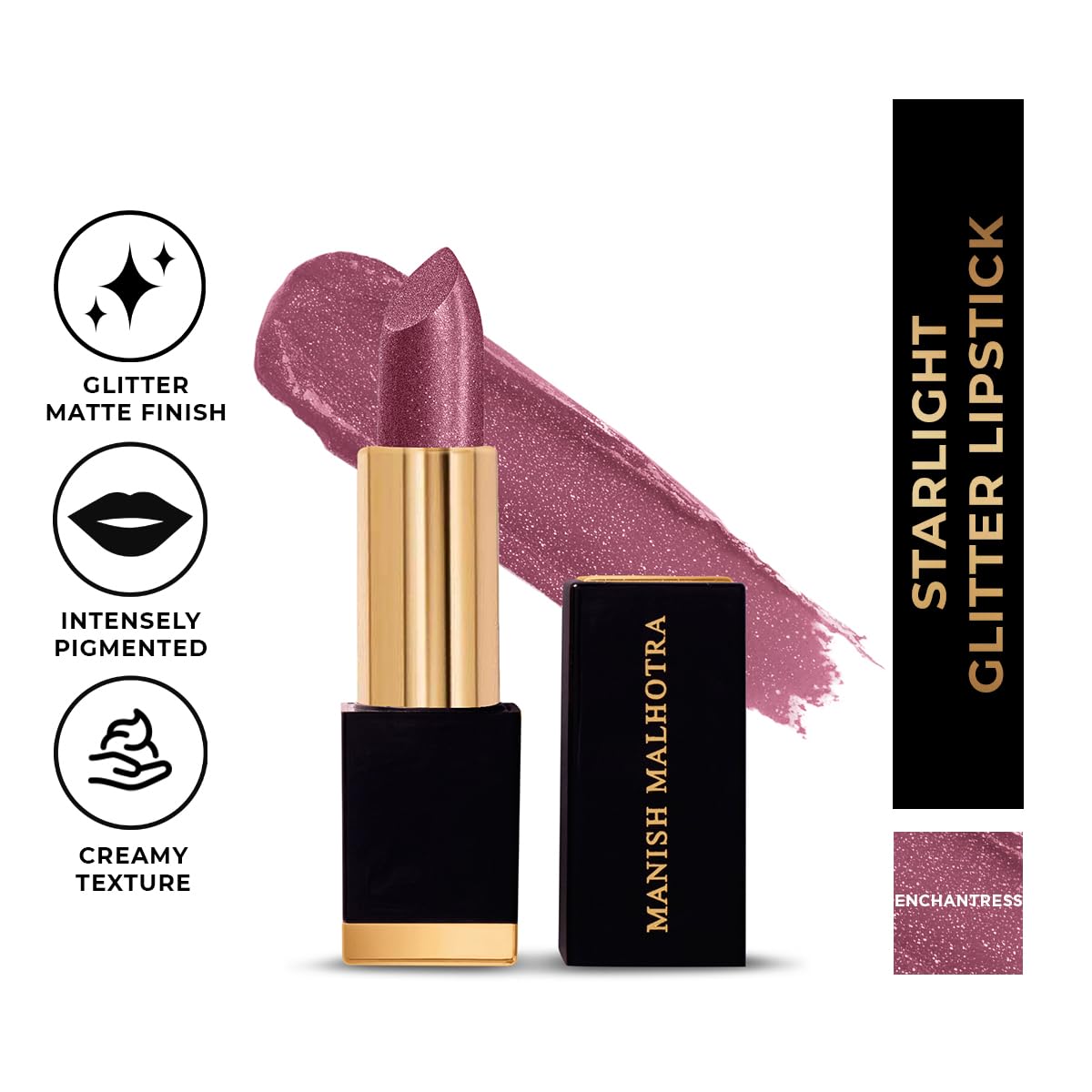 MyGlamm - Manish Malhotra Starlight Glitter Lipstick - Shade No. 1 Enchantress