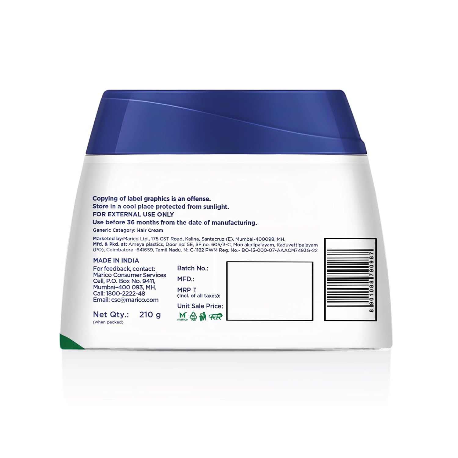 Parachute - Advansed Coconut & Aloe Vera Hair Cream 210g