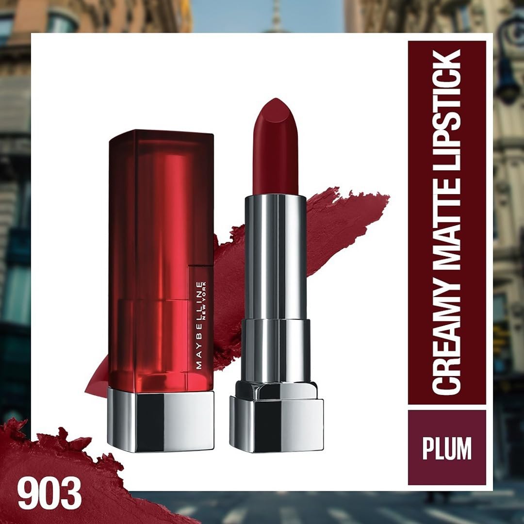 Maybelline - New York Color Sensational Creamy Matte Lipstick, 903 Midnight Date 3.9g