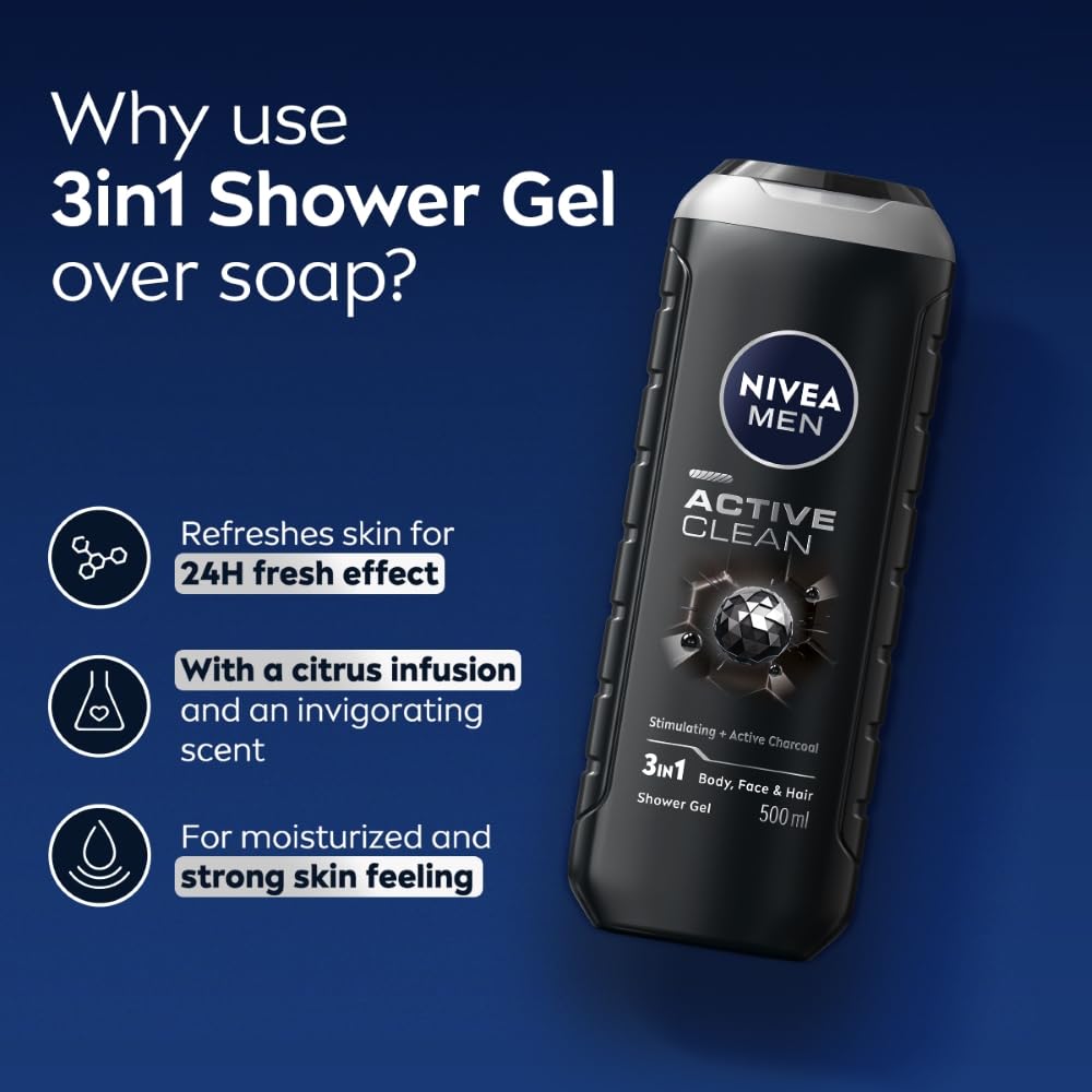 Nivea - MEN Active Clean Shower Gel 500ml