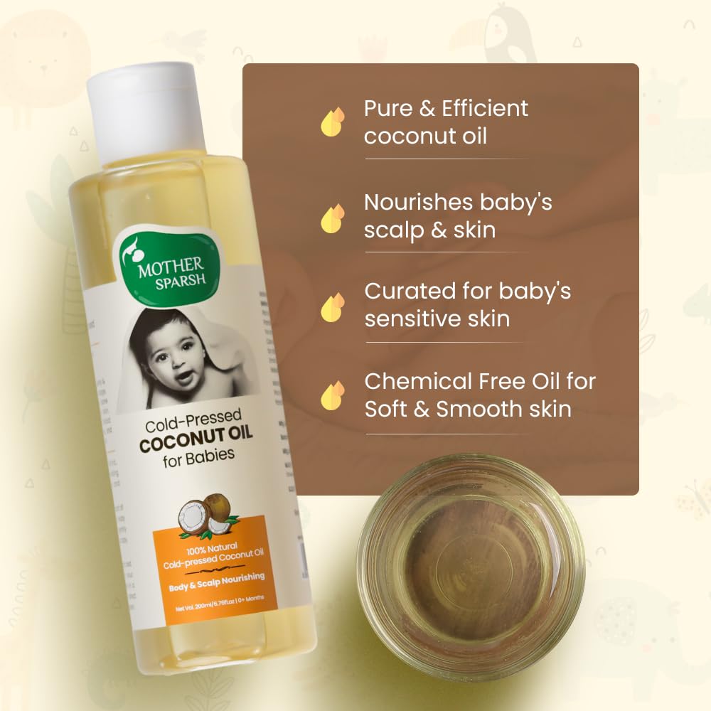 Mother Sparsh Baby Cold Pressed Coconut Oil 200 ml