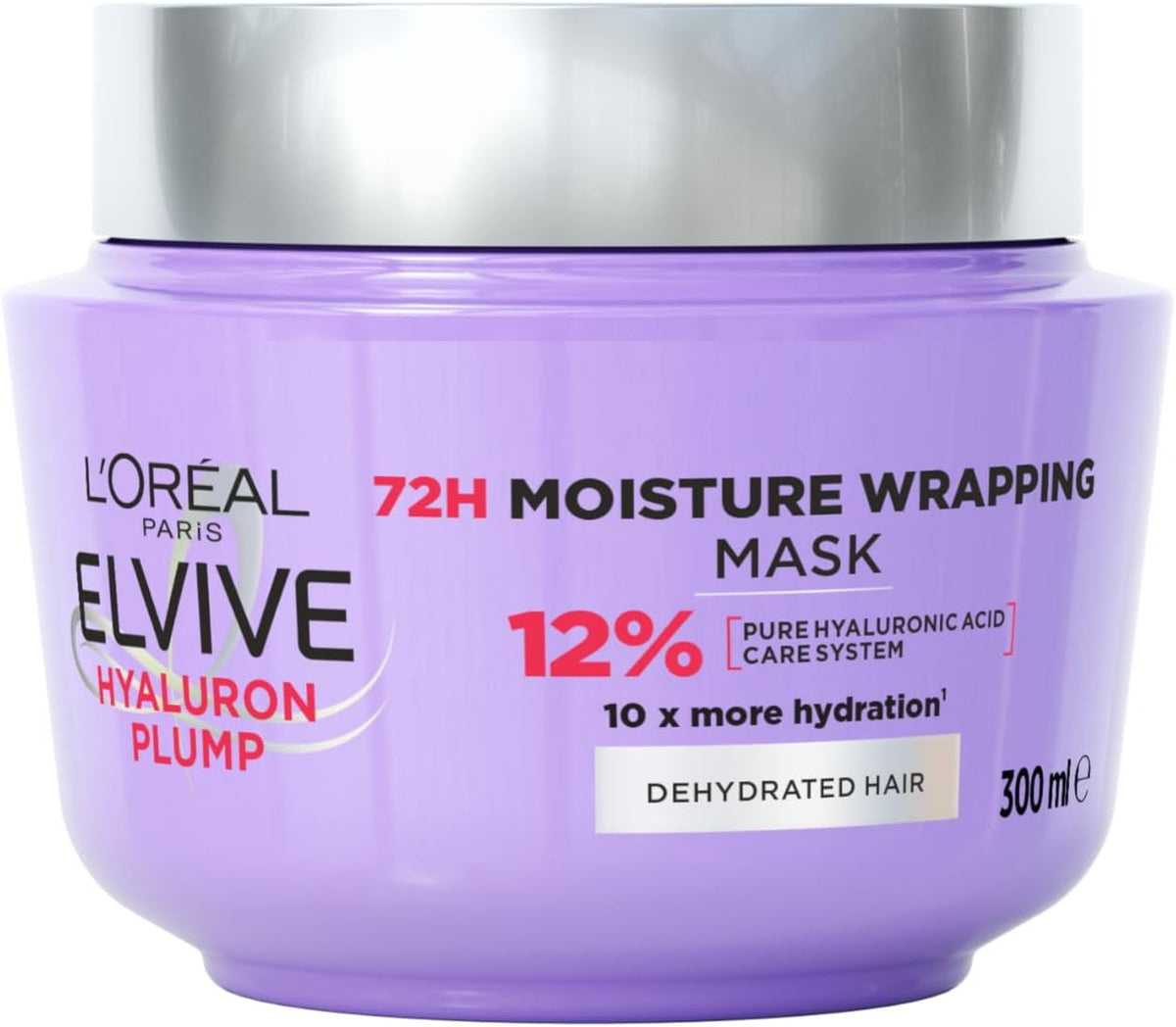 L'Oreal Paris - Hair Mask, Moisturising & Plumping, Elvive Hyaluron Plump Moisture Mask, 300ml