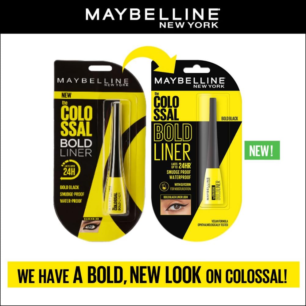 Maybelline - New York Colossal Bold Eyeliner, Black, 3ml, Waterproof, Matte Finish