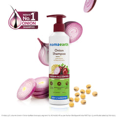 Mamaearth - Onion Shampoo with Onion and Plant Keratin for Hair Fall Control - 250ml