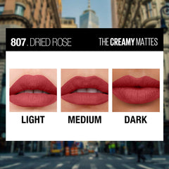 Maybelline - New York Color Sensational Creamy Matte Lipstick, 807 Dried Rose 3.9g