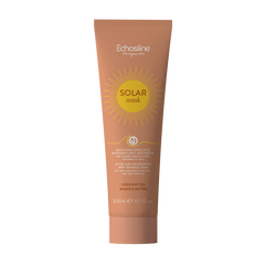 Solar mask tube for hair care, peach-brown with Solar mask label