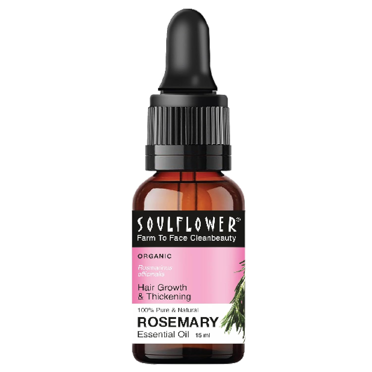 SoulFlower - Rosemary & Ylang Ylang Essential Oil to Grow New Hair 15ml