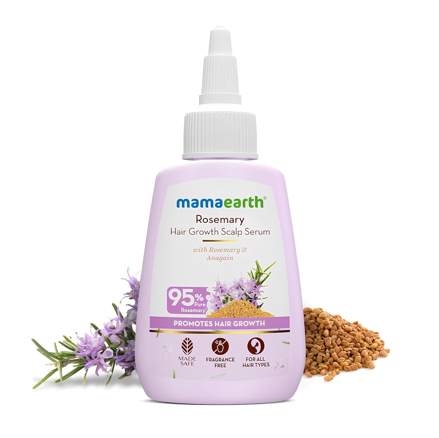 Mamaearth - Rosemary Hair Growth Scalp Serum with 95% Pure Rosemary Oil Extract & 4% Anagain 50ml