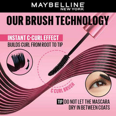 Maybelline - New York Mascara, Curls Lashes, Highly Pigmented Colour, Long-lasting, Waterproof, Hypercurl Black 9.2ml