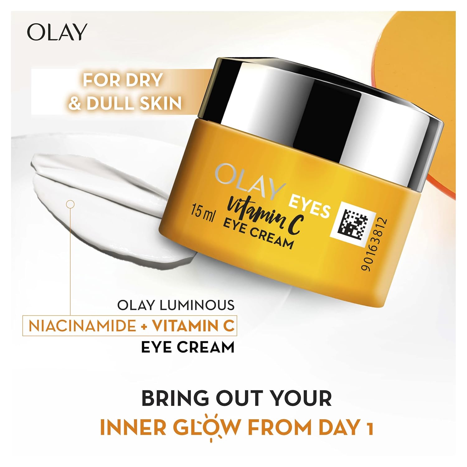 Olay Vitamin C Eye Cream-Hydrate & Brighten Under Eyes with Vitamin B3 & Niacinamide- 15ml
