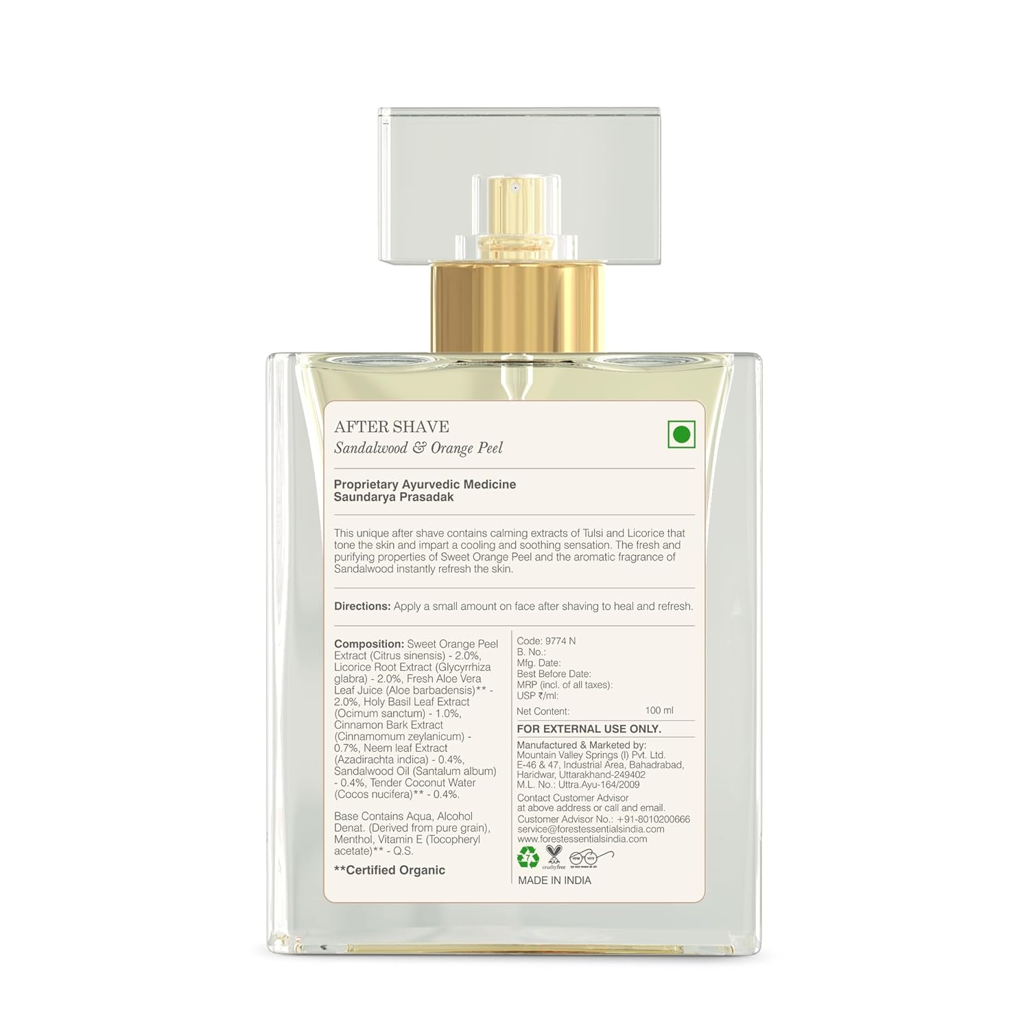 Forest Essentials - After Shave Spray Sandalwood & Orange Peel 100ml