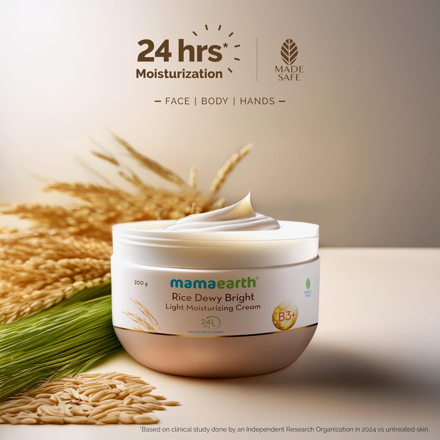 Mamaearth - Rice Dewy Bright Light Moisturizing Cream with Rice Water & Niacinamide for Glass-Skin 50g