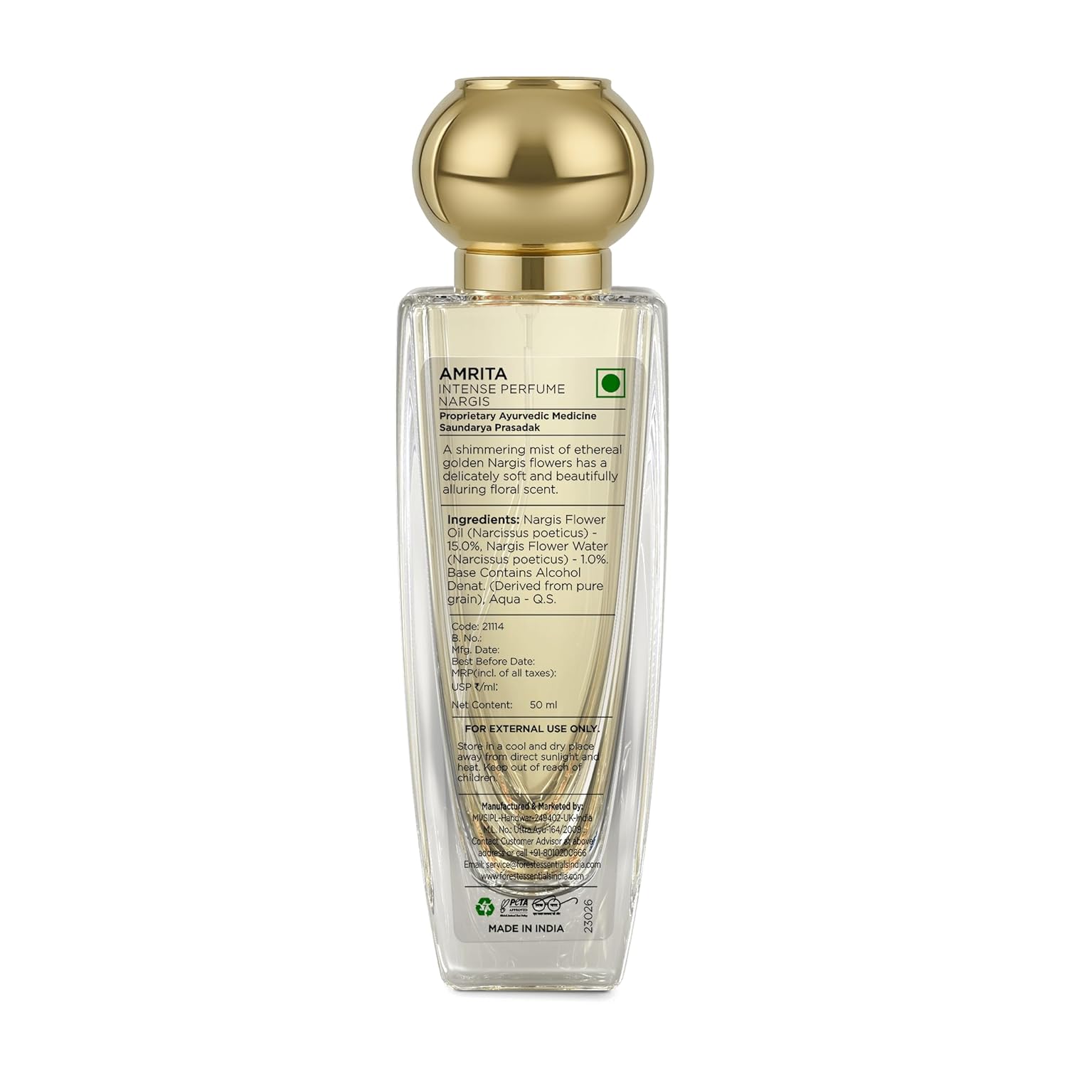 Forest Essentials - Intense Perfume Amrita Golden Nargis 50ml