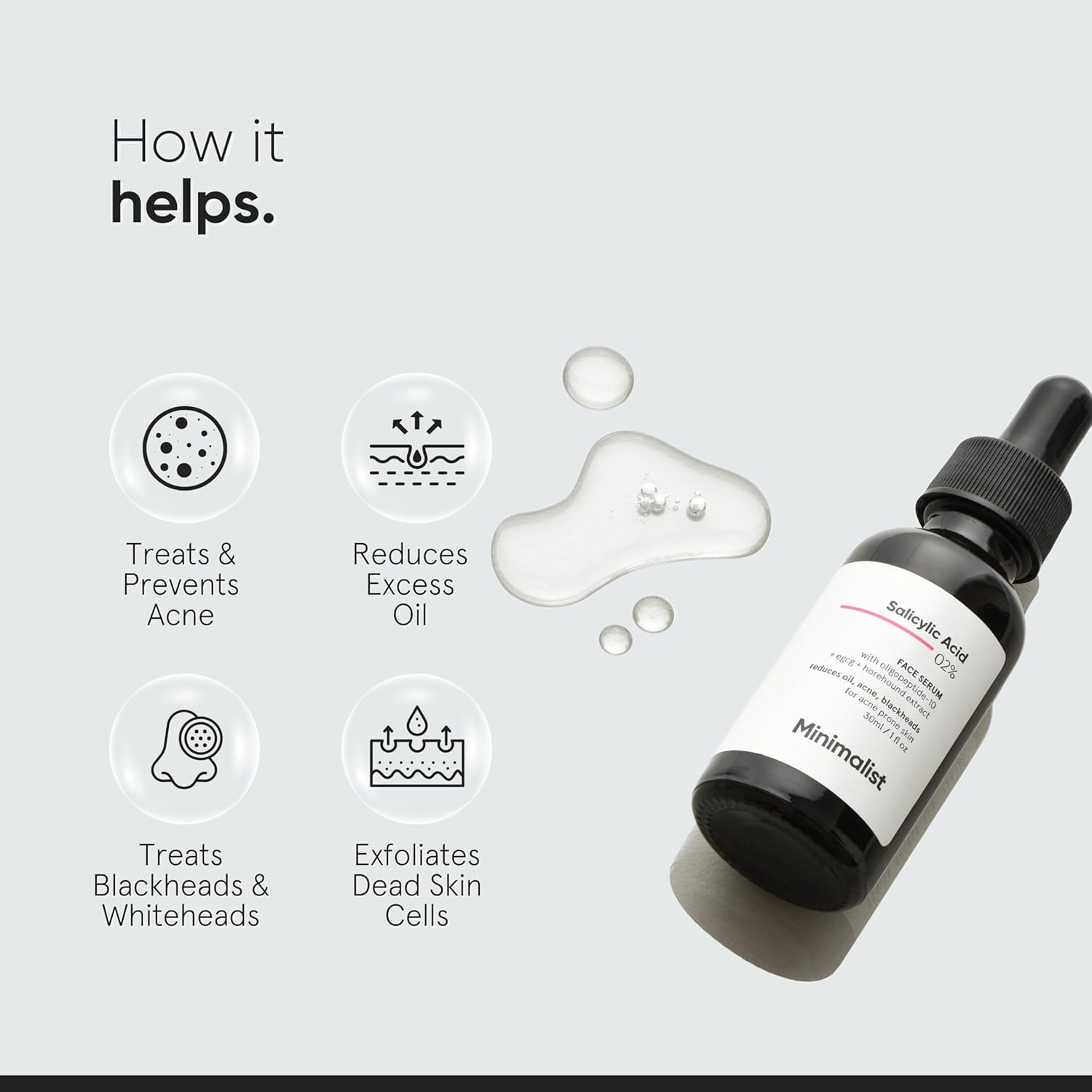 Minimalist - Salicylic Acid 2% Face Serum for Oil Control & Acne free skin 10ml