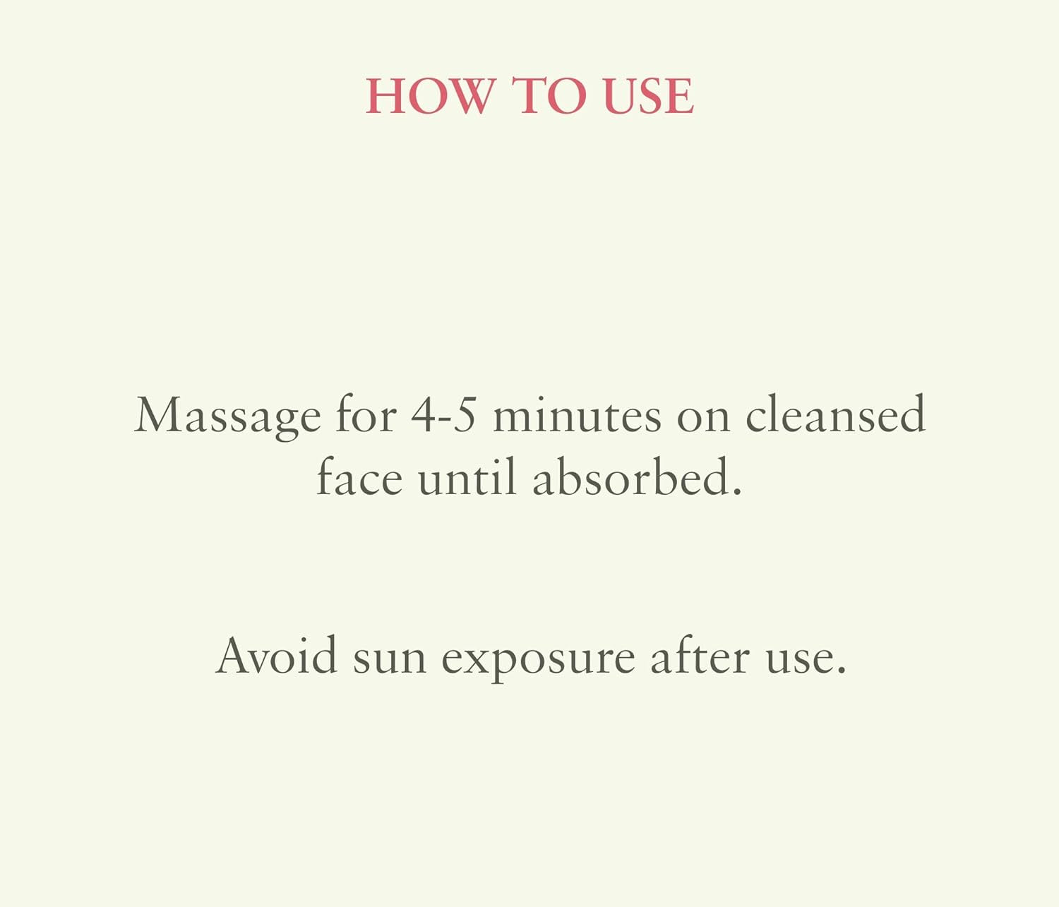 Anti-blemish gel how-to-use text panel with directions for face massage