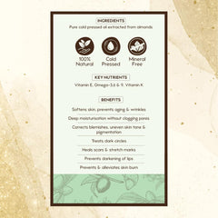 Nat Habit - 100% Pure Cold Pressed Almond Oil 50ml