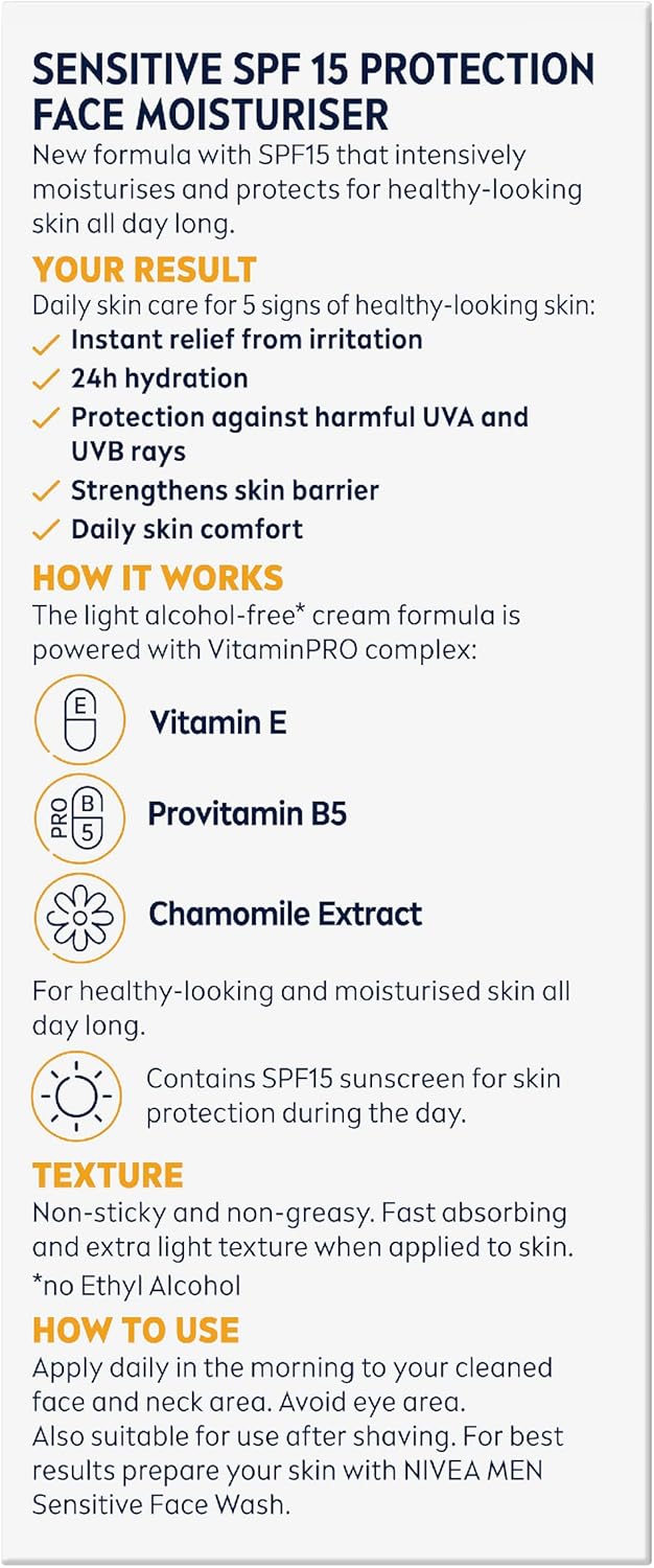 Nivea MEN Sensitive Protect Face Moisturiser SPF 15 75ml
