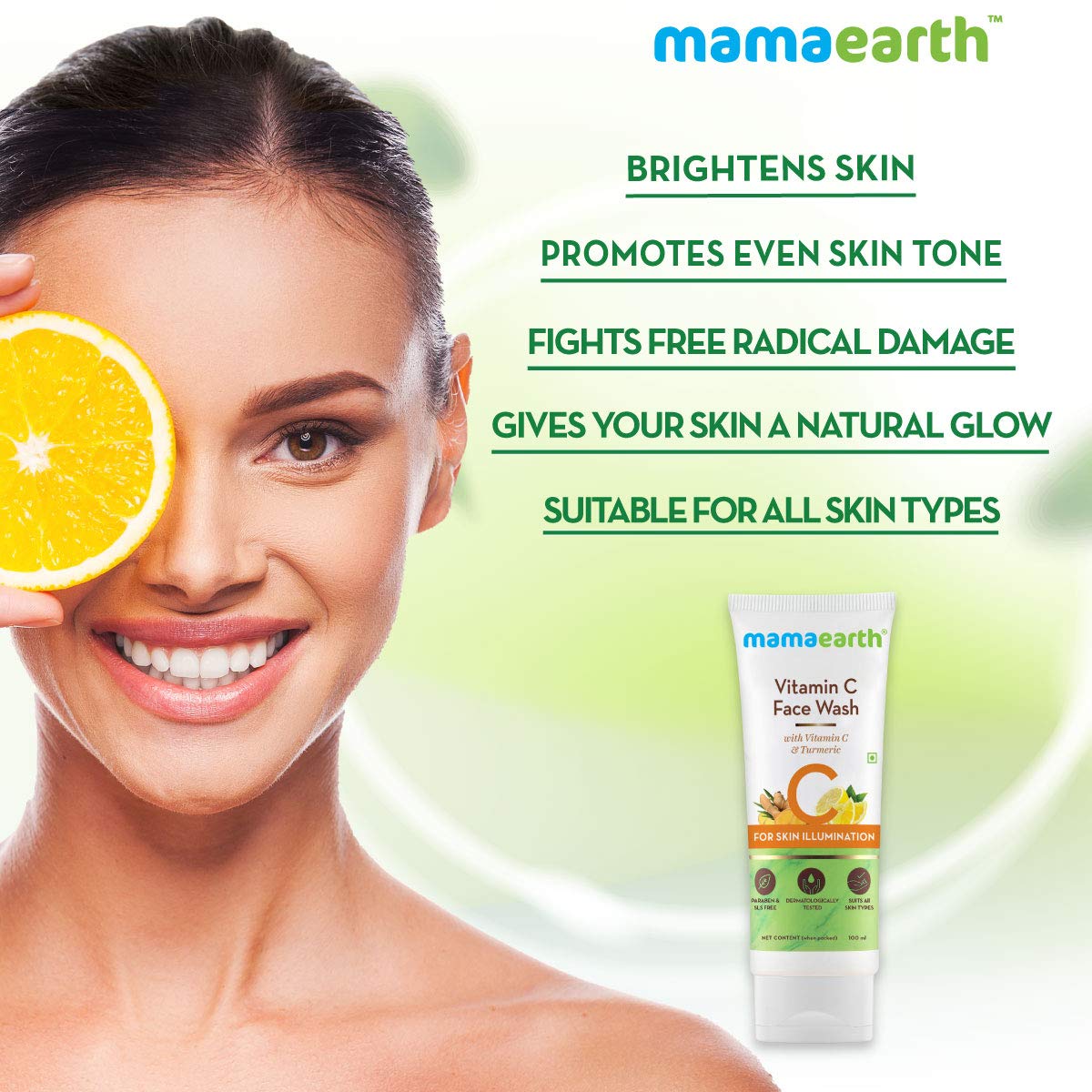 Mamaearth - Vitamin C Face Wash with Vitamin C and Turmeric for Skin Illumination - 100ml