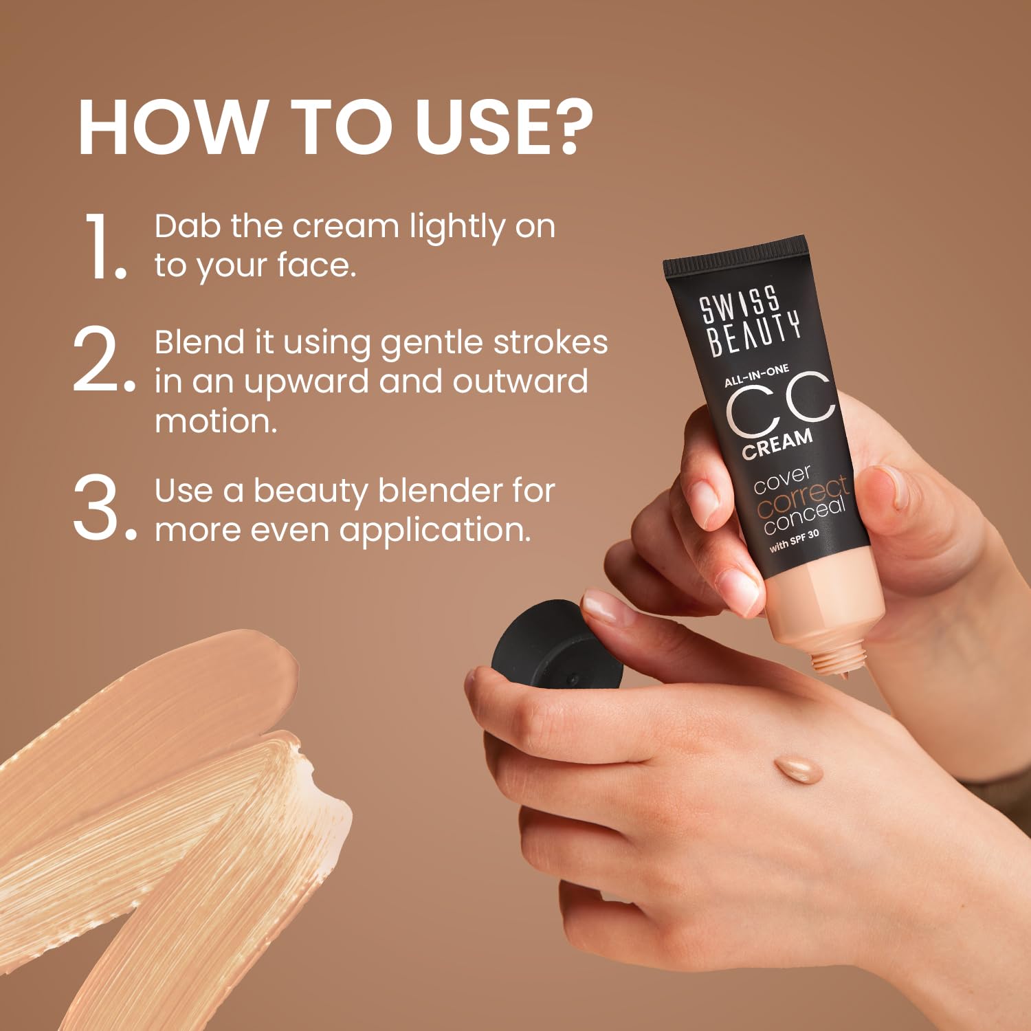 Swiss Beauty - All-In-One CC Cream Caramel Beige Shade No. 6