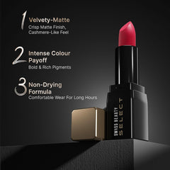 Swiss Beauty - Select Dare To Matte Lipstick Shade No. 11 Vivid Maroon