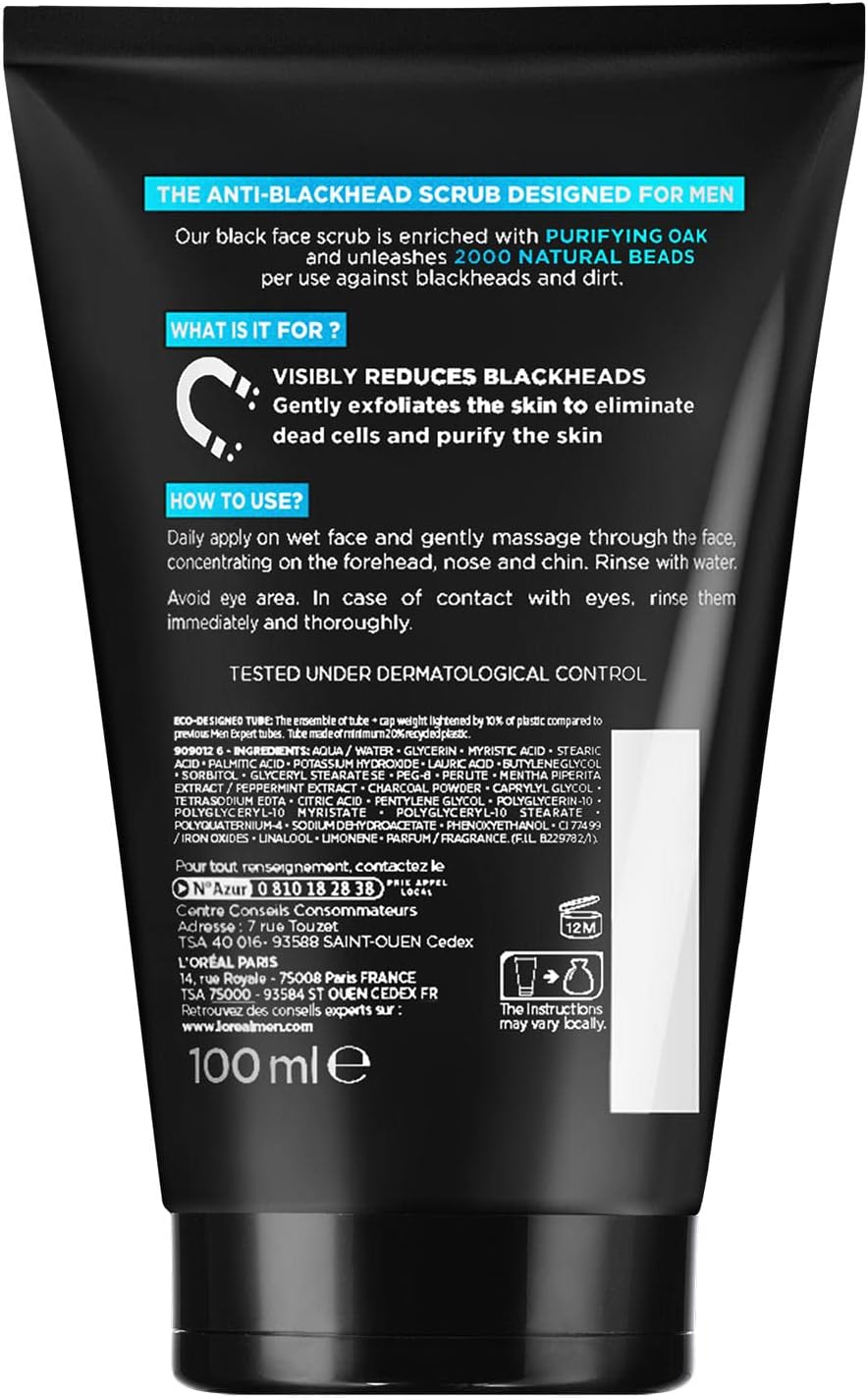 L’Oréal Men Expert - Pure Carbon Anti-Blackhead Face Scrub 100ml