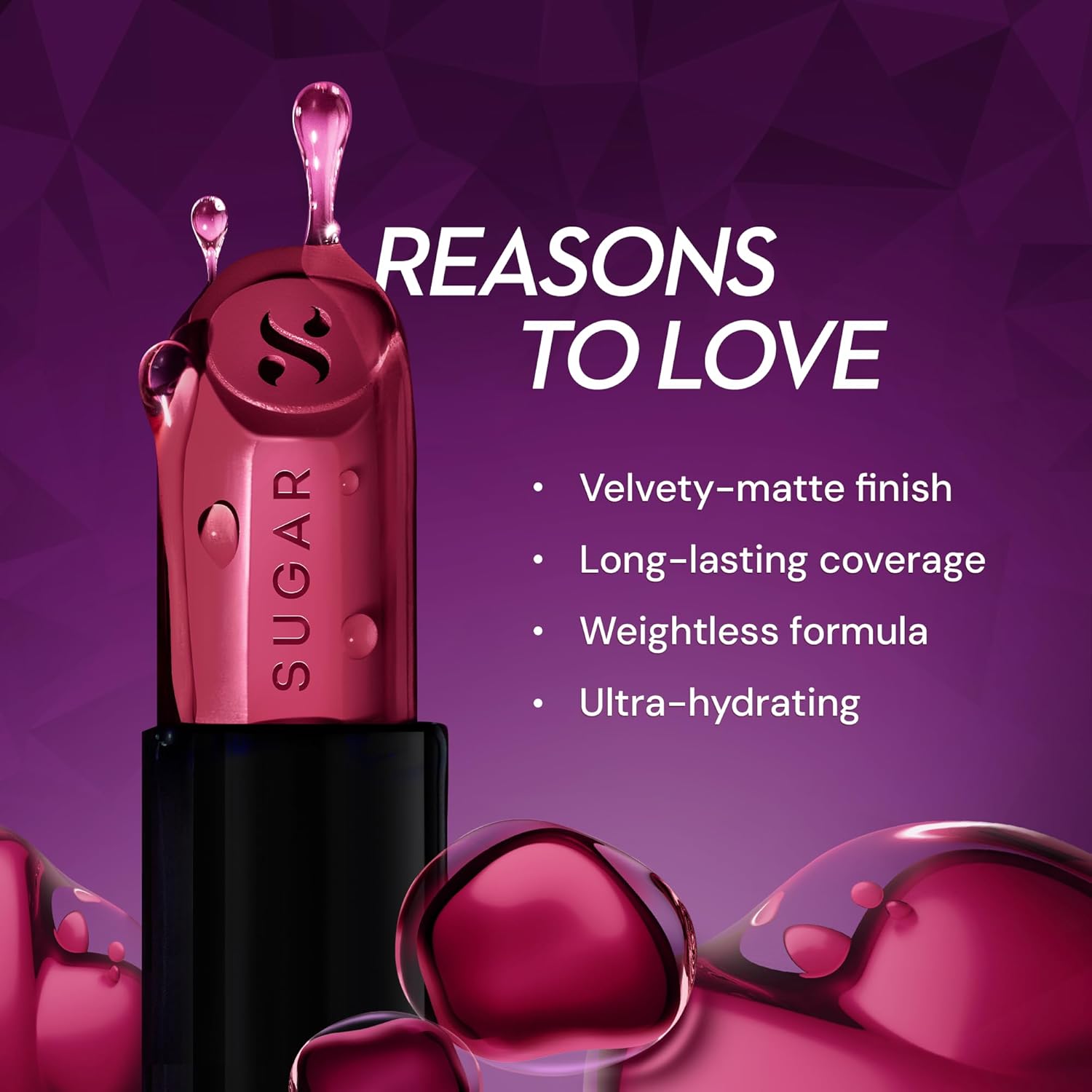 Sugar - Glide Peptide Serum Lipstick with Vitamin E |1 Swipe Full Coverage - 05 Parisian Pink 4.2g