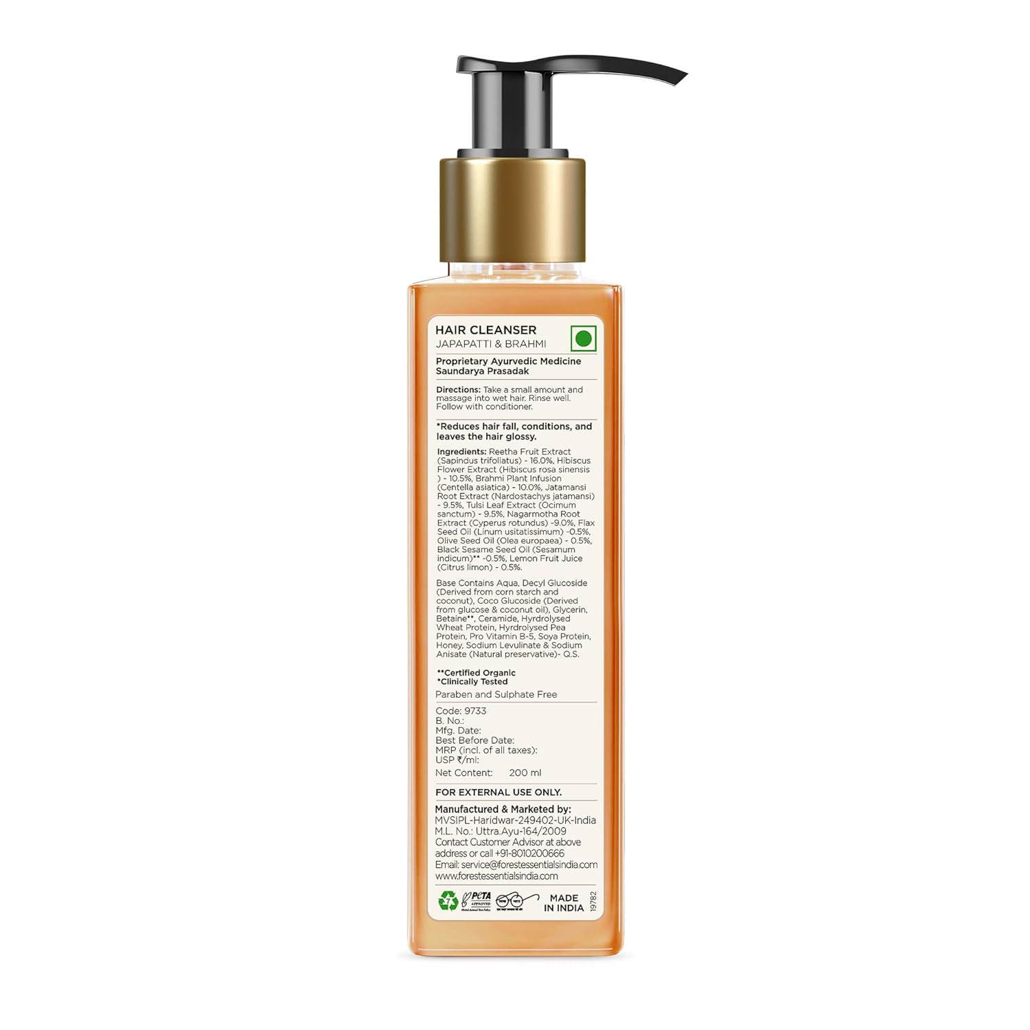 Forest Essentials - Hair Cleanser Japapatti & Brahmi 200ml