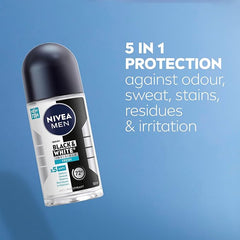 Nivea - Black & White Invisible Fresh Anti-Perspirant Roll-On Deodorant 50ml | 72-Hour Sweat Protection | Anti-Stain Technology | Fresh Scent | No Marks on Clothes | Skin-Safe Formula