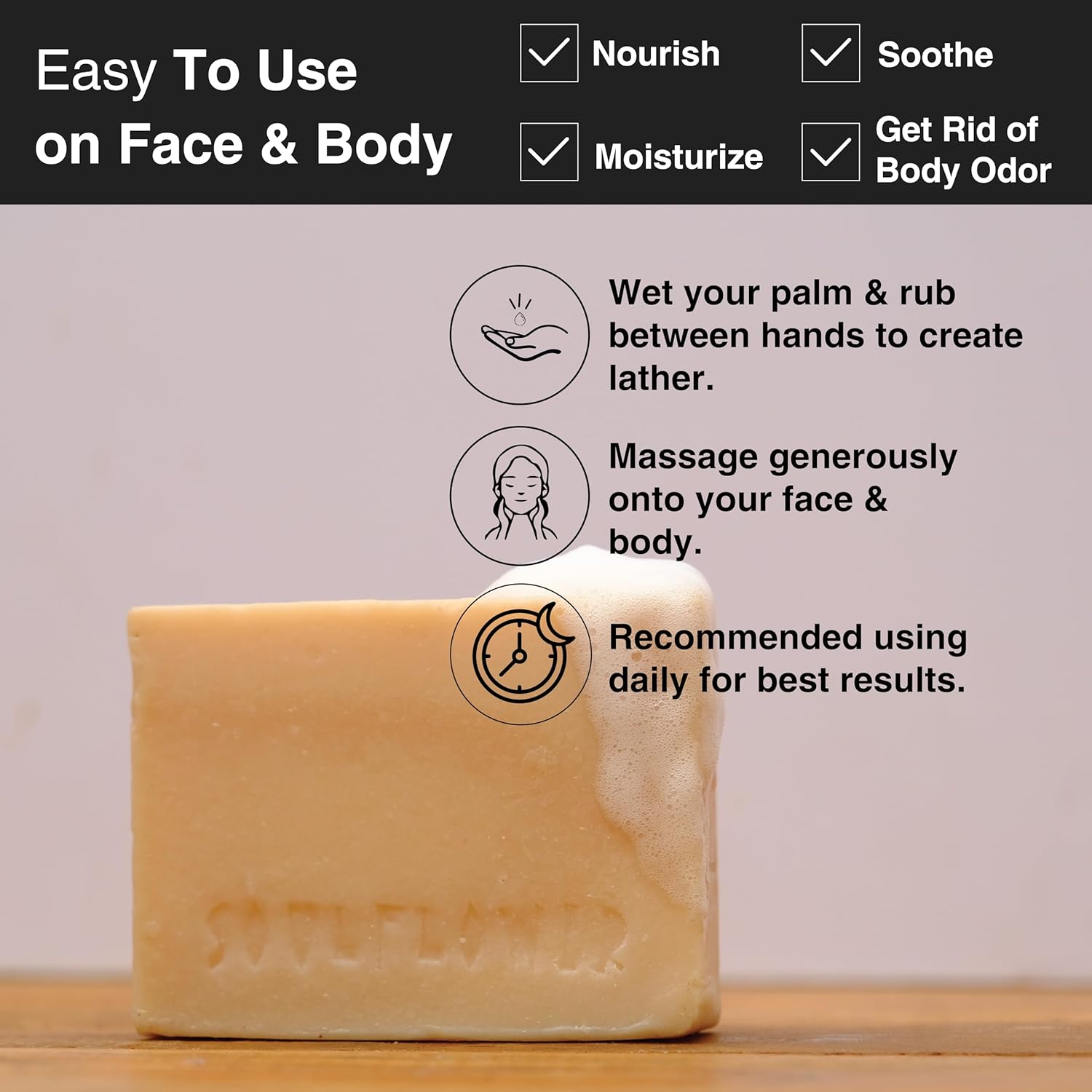 SoulFlower - Creamy Moisturizing Jasmine Soap 150g
