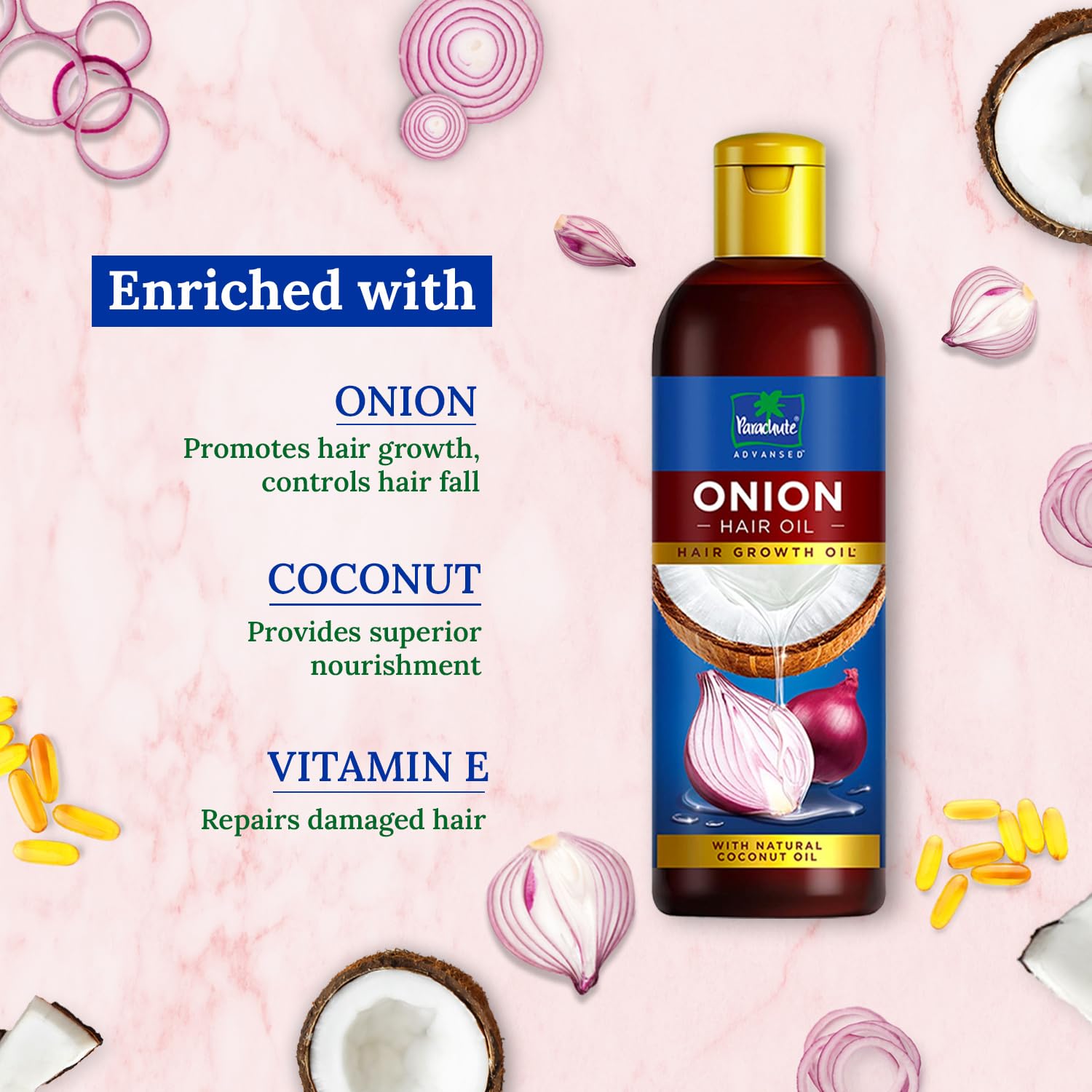 Parachute Advansed Onion Hair Oil - Hair Growth & Reduces Hairfall 200 ml