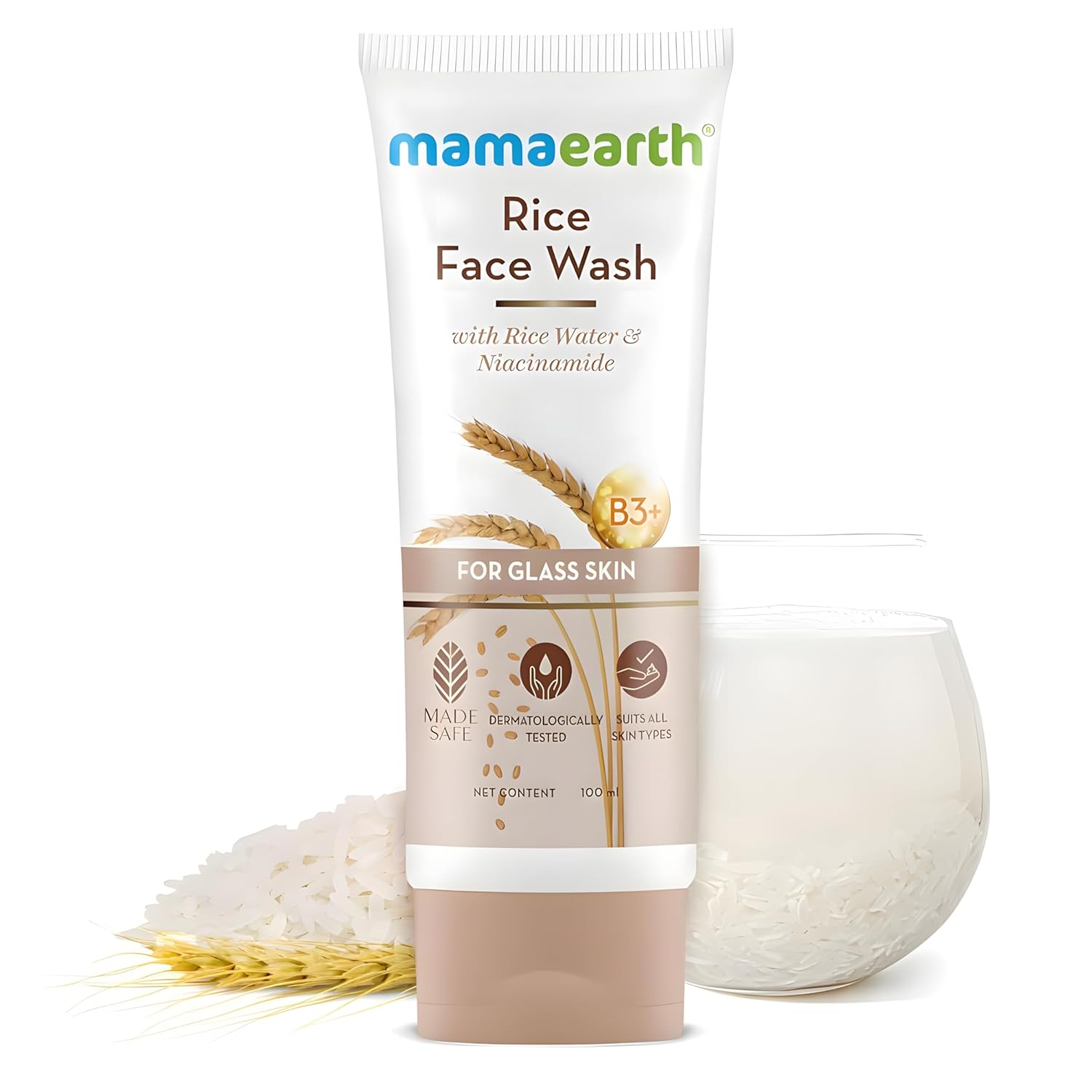 Mamaearth - Rice Face Wash With Rice Water & Niacinamide for Glass Skin 100ml