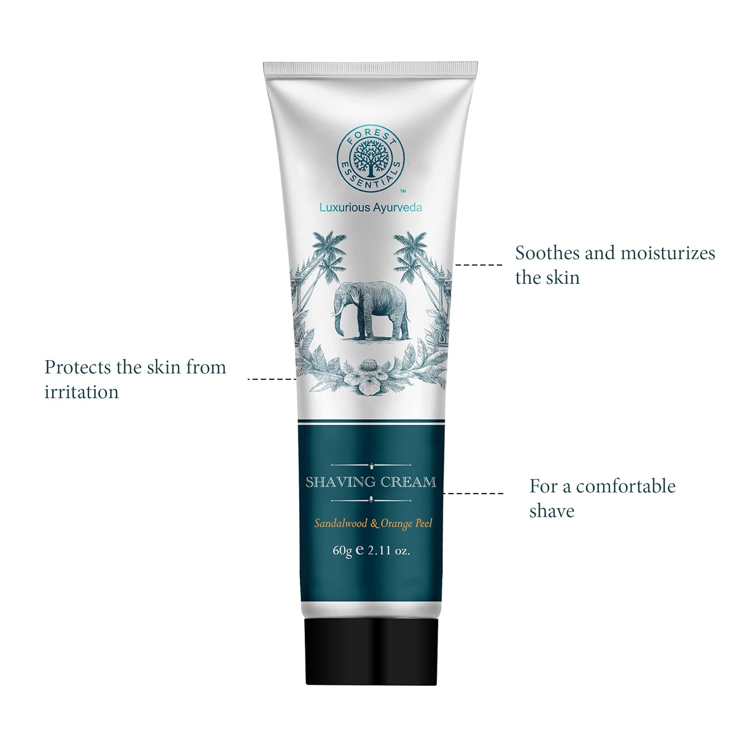 Forest Essentials - Sandalwood & Orange Peel Shaving Cream 60g