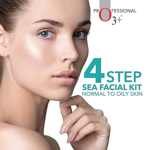 O3+ Sea White Facial Kit with Peel Off-Mask - Controls Oil & Lightens Skin - Single Use