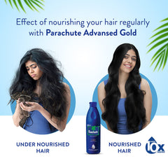 Parachute Advansed Gold Coconut Hair Oil, Pure Coconut Oil, Vitamin E for Long, Strong & Gorgeous Hair, 400 ml