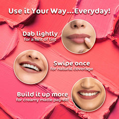 Mamaearth - Creamy Matte Long Stay Lipstick with Murumuru Butter & Vitamin E 4.2g Shade 07 Pillow Nude