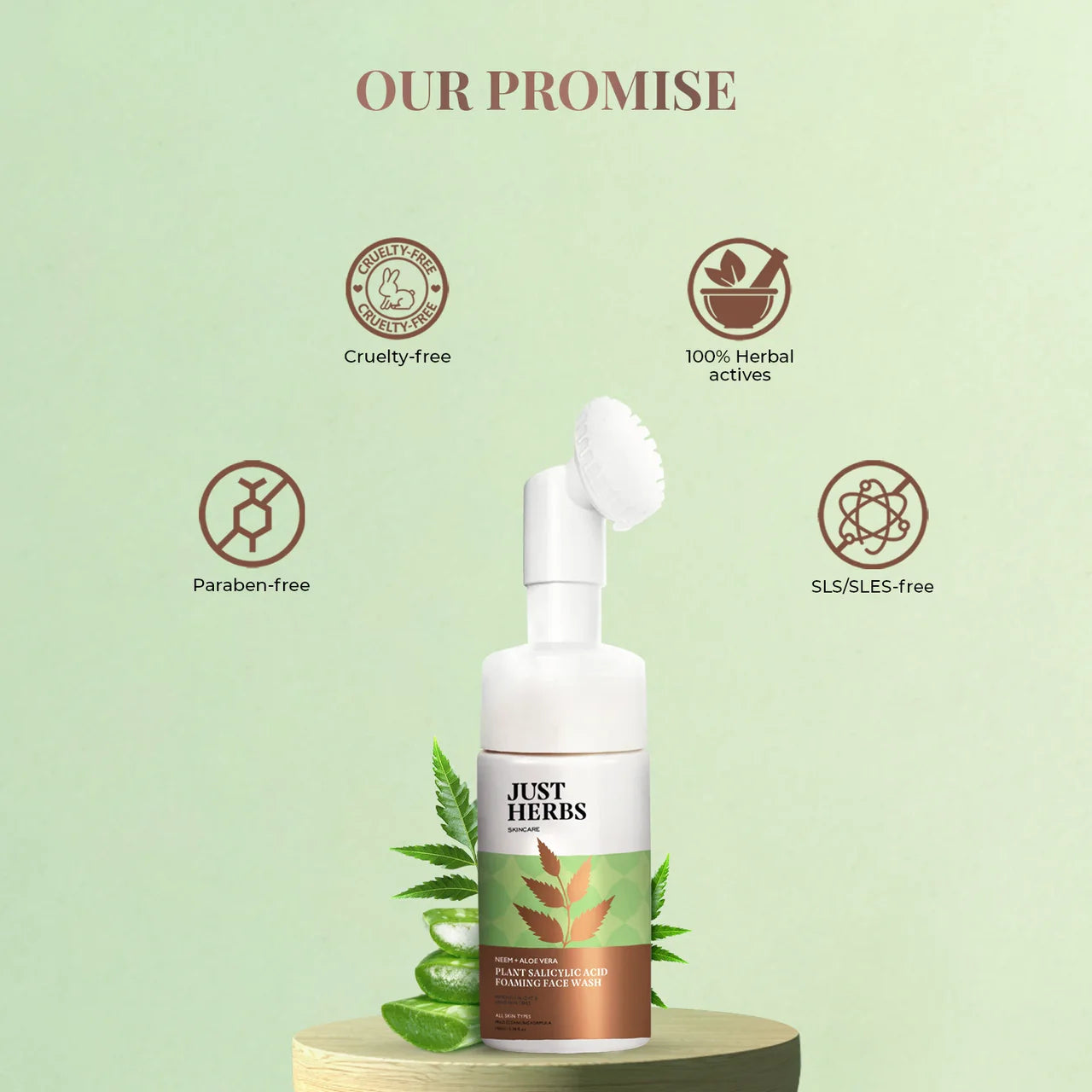 Just Herbs - Neem + Aloe Vera Clear Skin Face Wash 100g