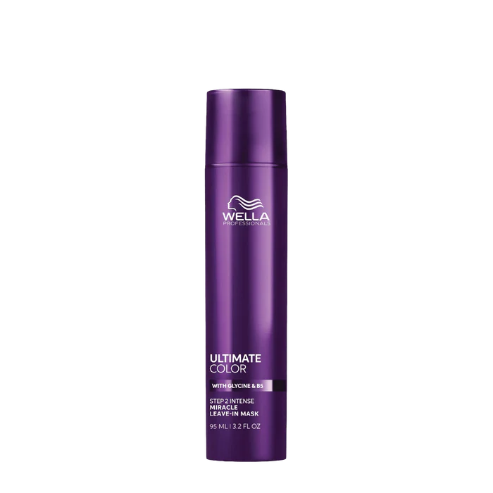 Wella Ultimate Color leave-in mask bottle, purple with pump cap, 95 ml