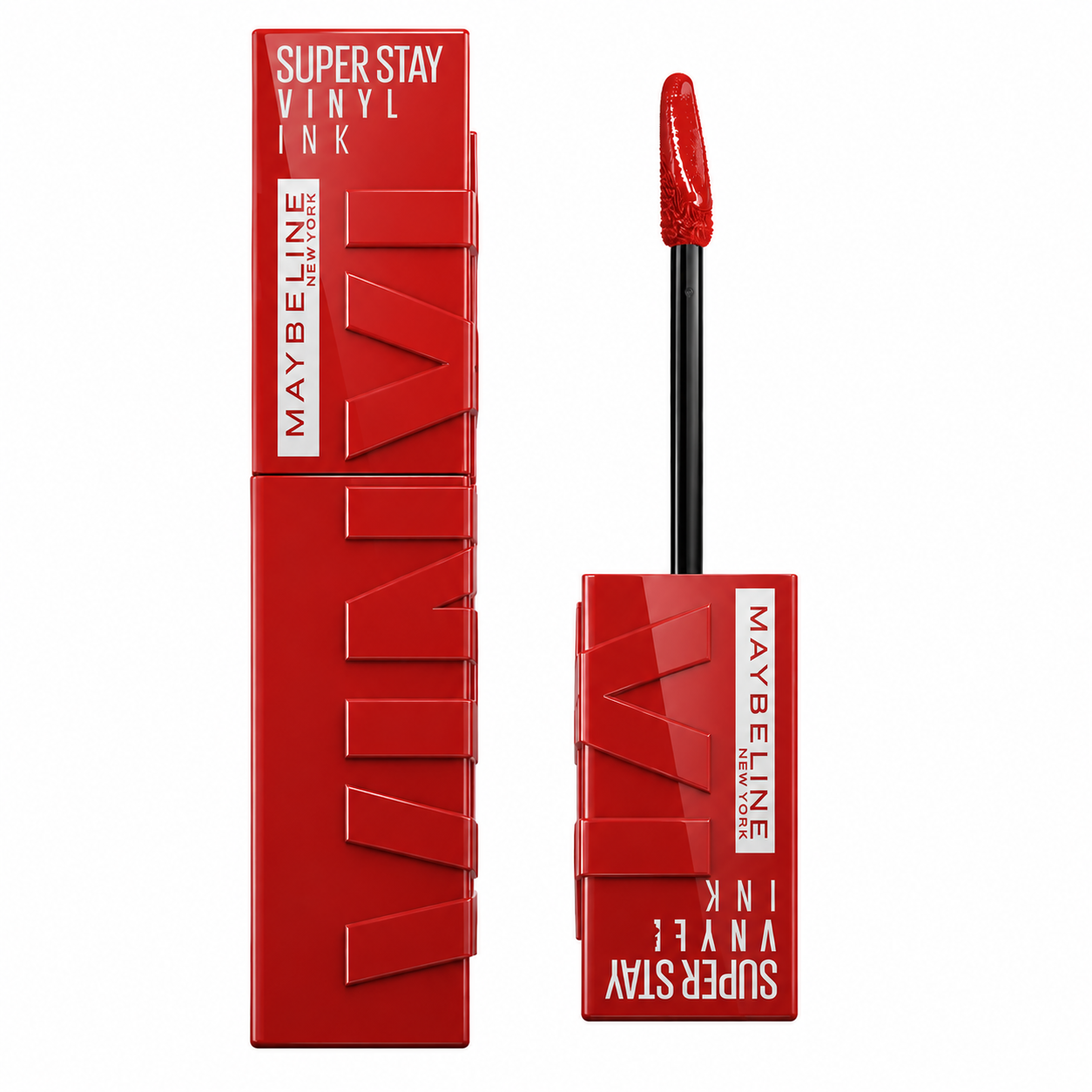 Red liquid lipstick in Super Stay Vinyl Ink tube with doe-foot applicator