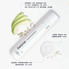 Fatboy moisturizing shampoo bottle with coconut and avocado oil graphic