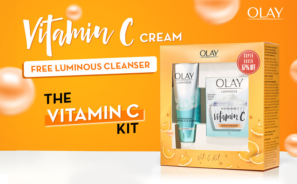 Olay Vitamin C Kit Glow Cream 50g with Cleanser 100g
